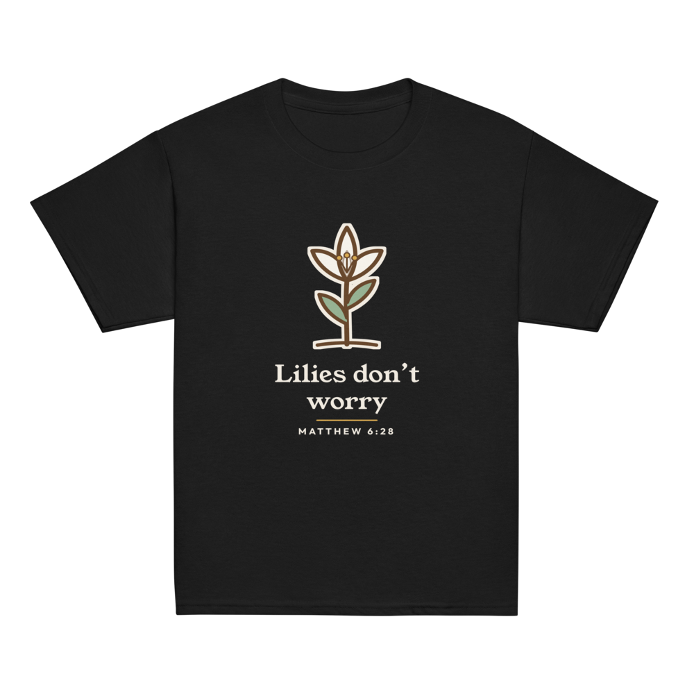 Lilies Don't Worry Kids Tee (Black)
