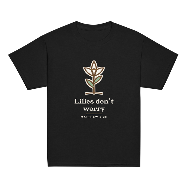 Lilies Don't Worry Kids Tee (Black)