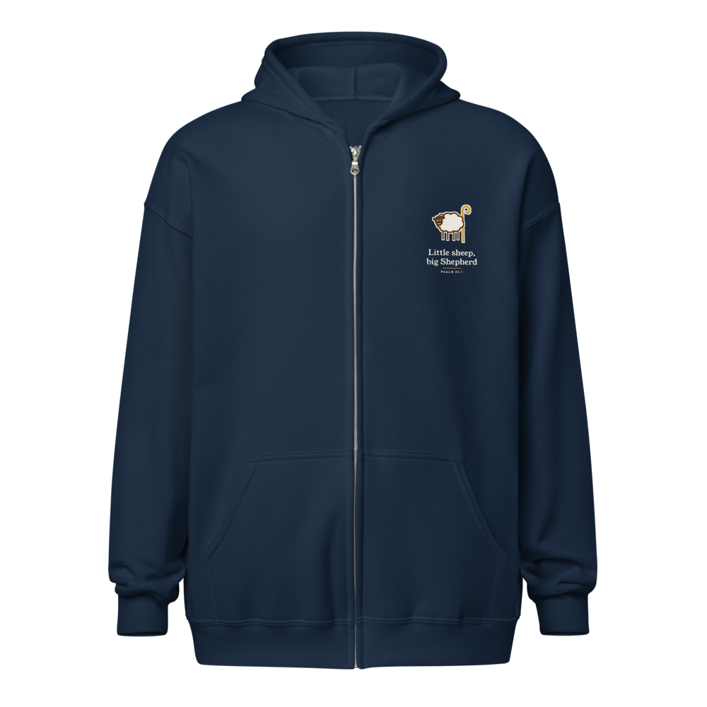 Little Sheep Big Shepherd Zip Hoodie (Navy)
