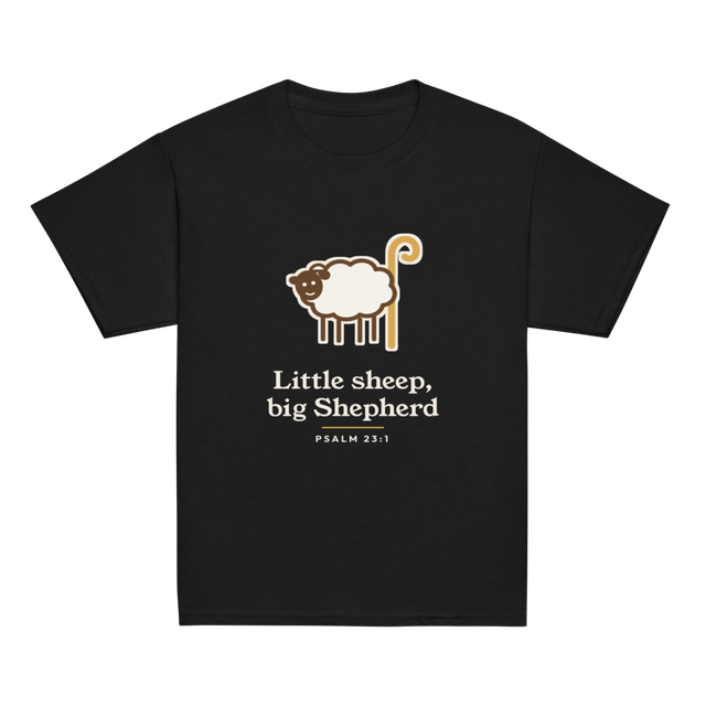 Little Sheep Big Shepherd Kids Tee (Black)