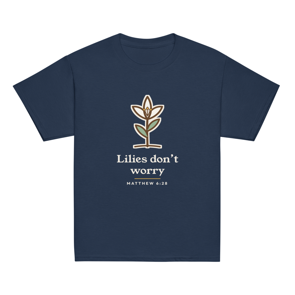 Lilies Don't Worry Kids Tee (Navy)