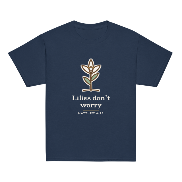 Lilies Don't Worry Kids Tee (Navy)