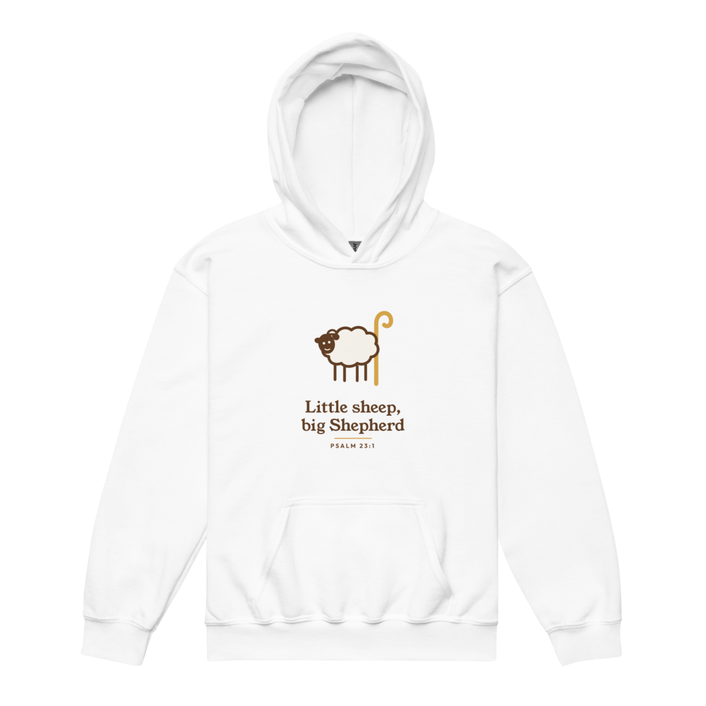Little Sheep Big Shepherd Youth Hoodie (White)
