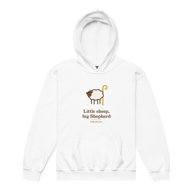Little Sheep Big Shepherd Youth Hoodie (White)