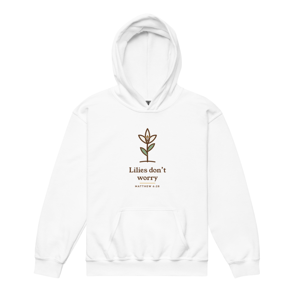 Lilies Don't Worry Youth Hoodie (White)