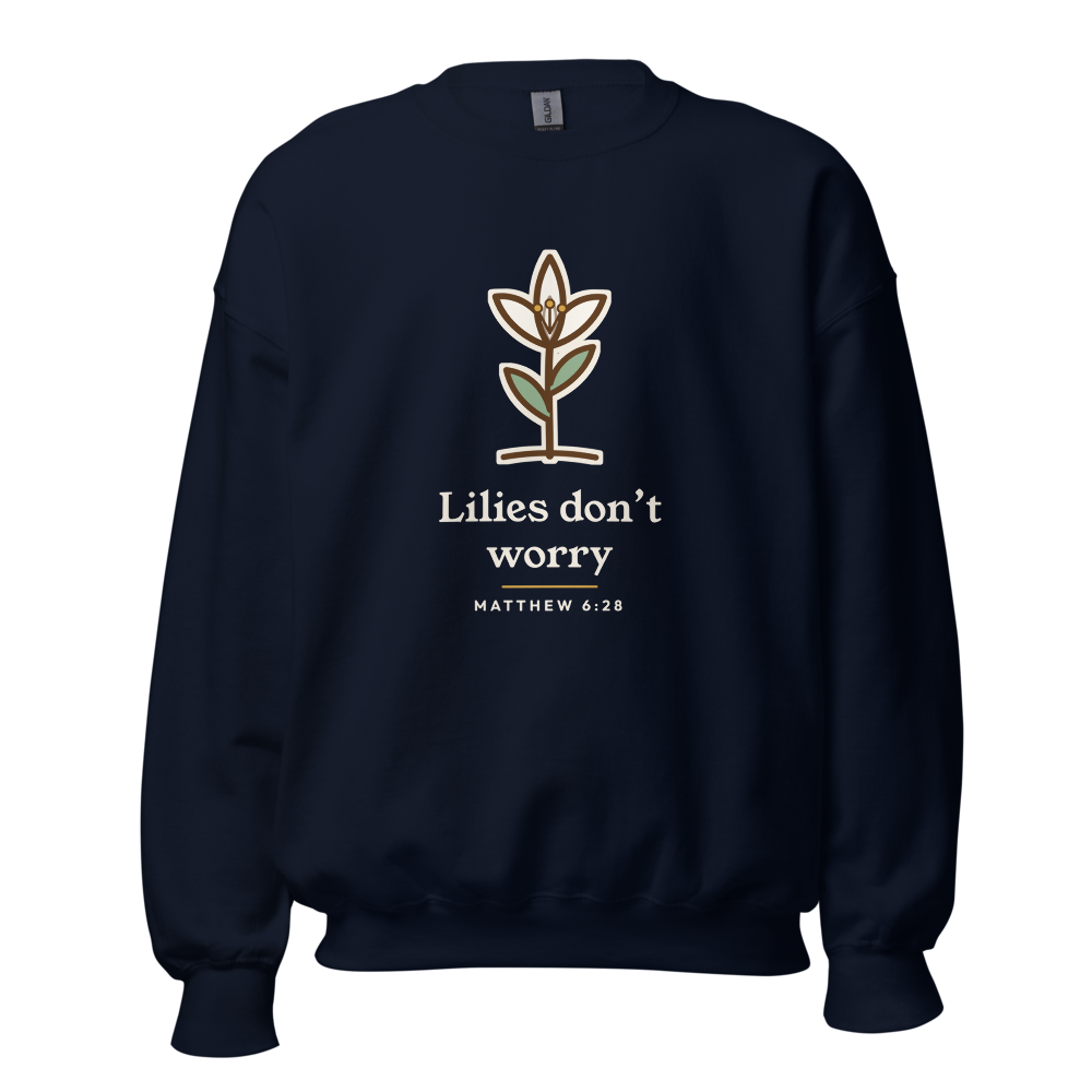 Lilies Don't Worry Sweatshirt (Navy)