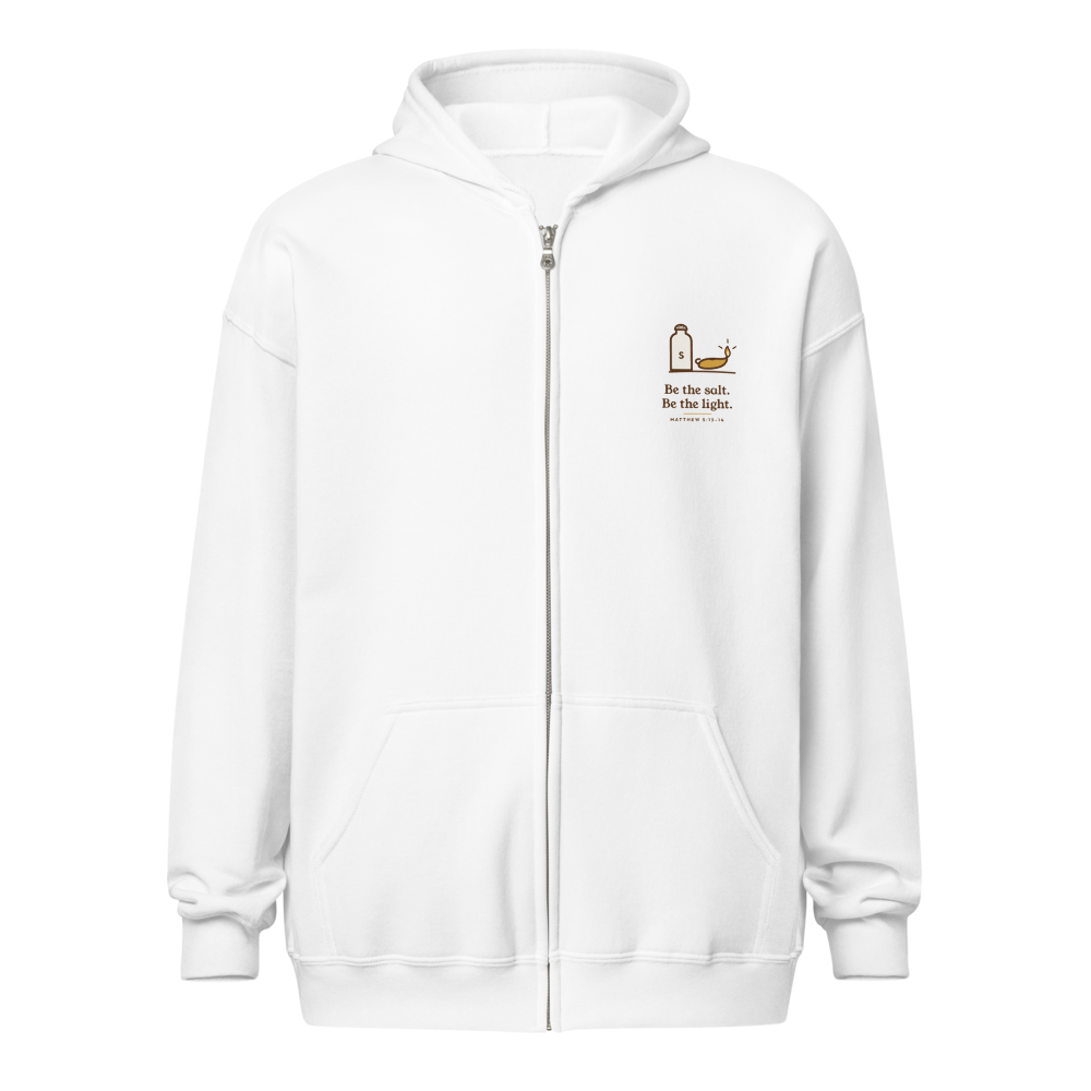 Be the Salt Be the Light Zip Hoodie (White)