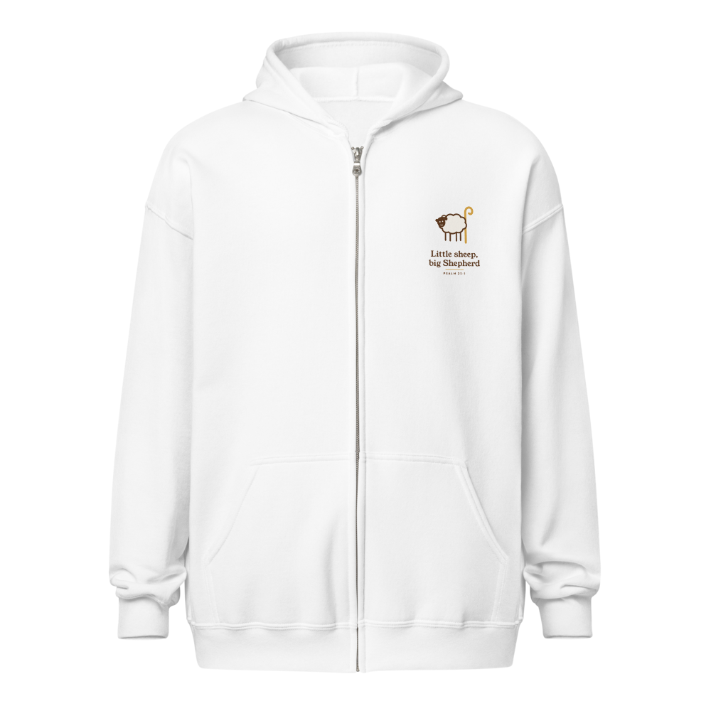 Little Sheep Big Shepherd Zip Hoodie (White)