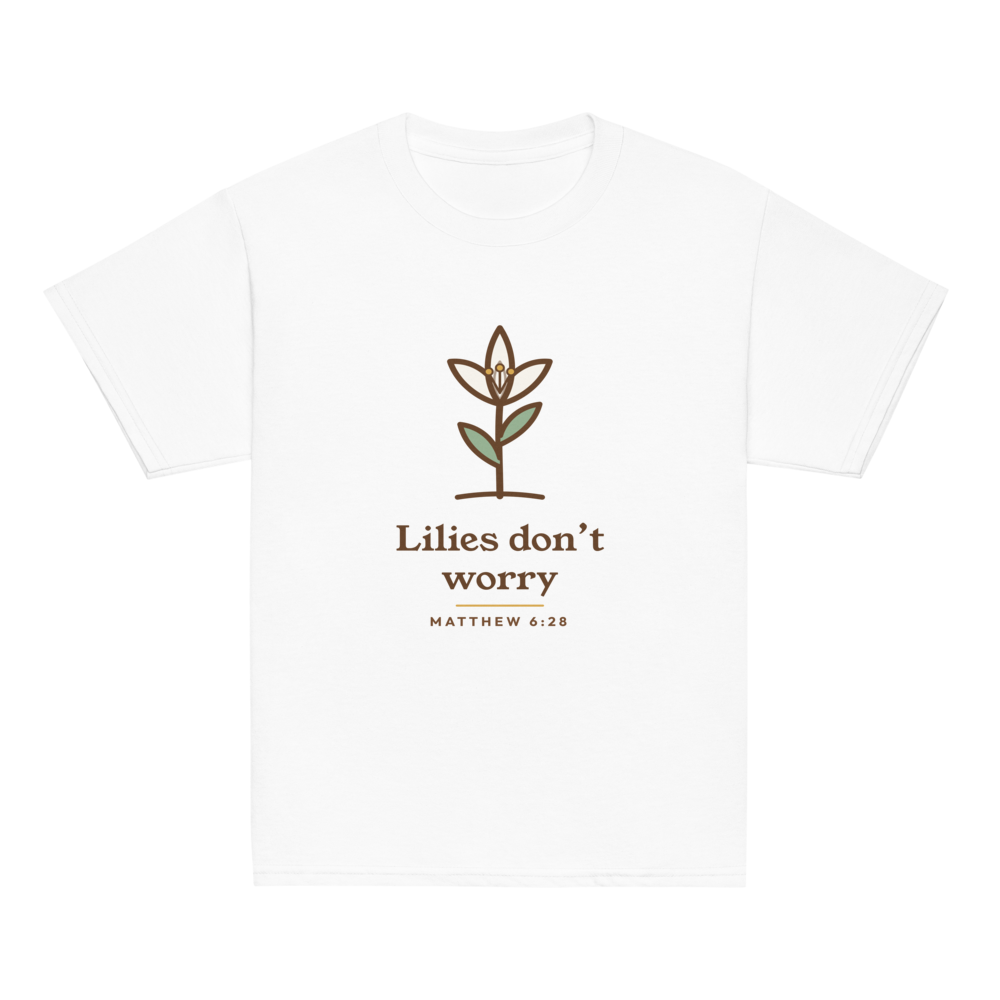 Lilies Don't Worry Kids Tee (White)