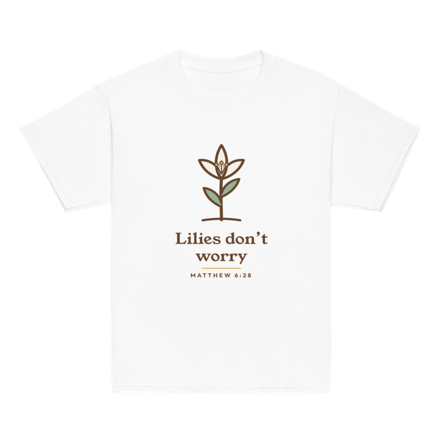 Lilies Don't Worry Kids Tee (White)