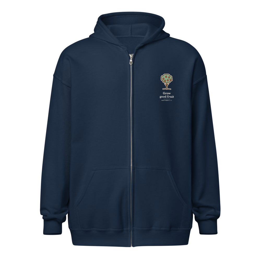 Grow Good Fruit Zip Hoodie (Navy)