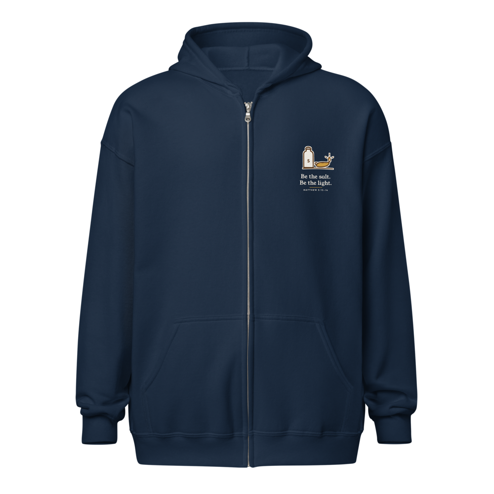 Be the Salt Be the Light Zip Hoodie (Navy)