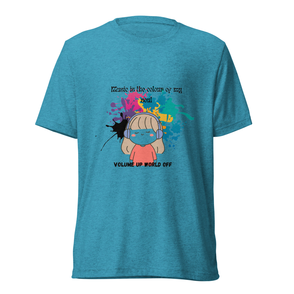 Volume Up World Off - Cute Kawaii Music T-shirt 