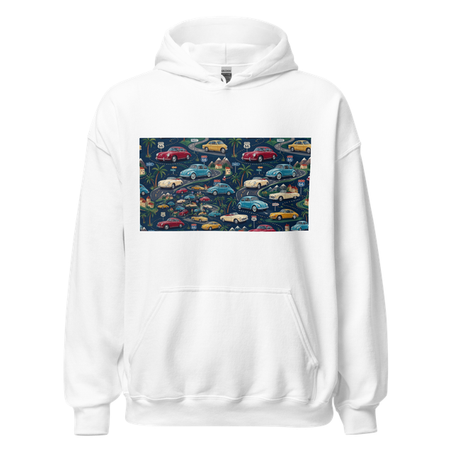 unisex heavy blend hoodie with car theme
