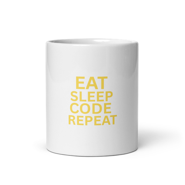 Yellow Eat Sleep Code Repeat Mug