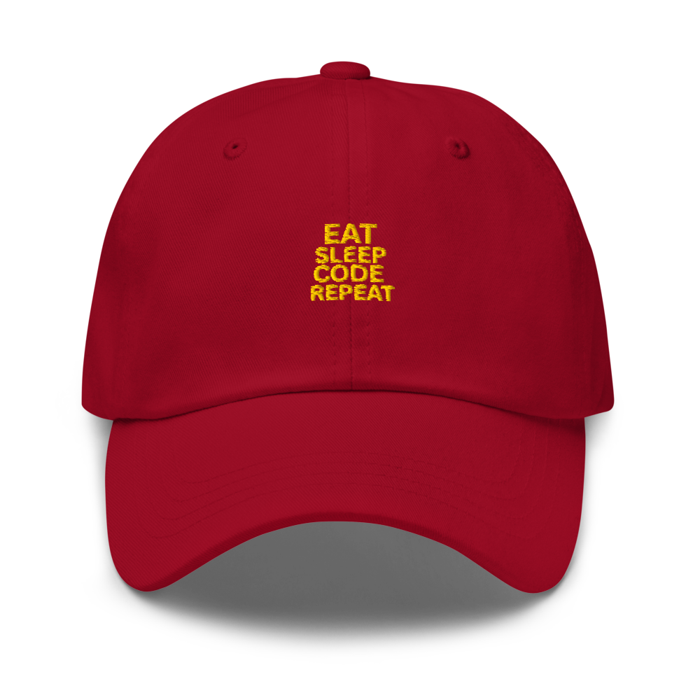 Eat Sleep Code Repeat Dad Hat Cap