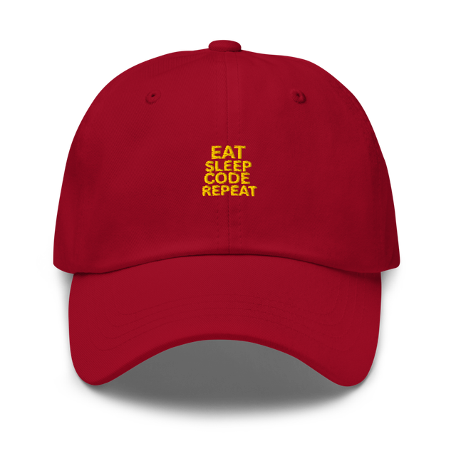 Eat Sleep Code Repeat Dad Hat Cap