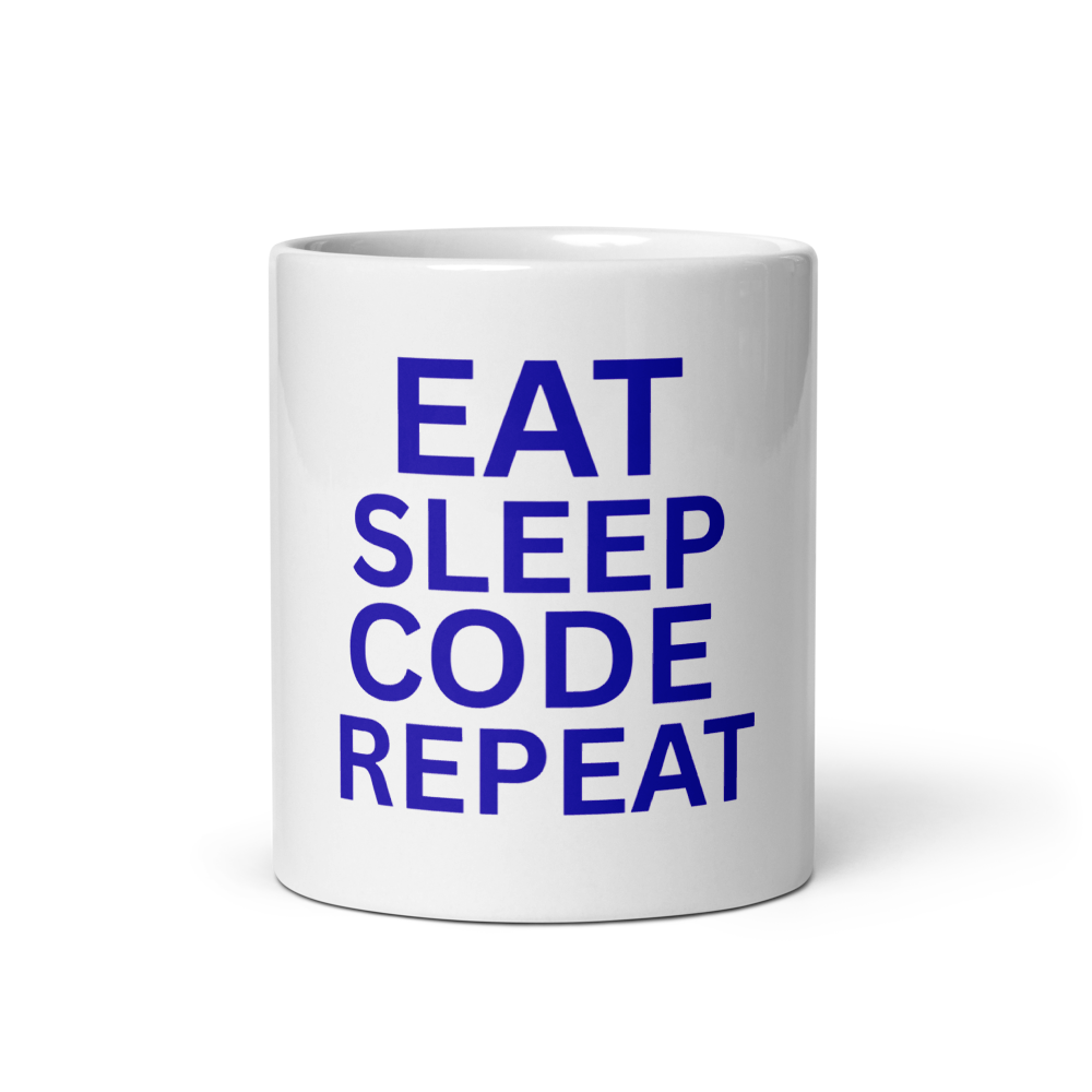 Blue Eat Sleep Code Repeat Mug
