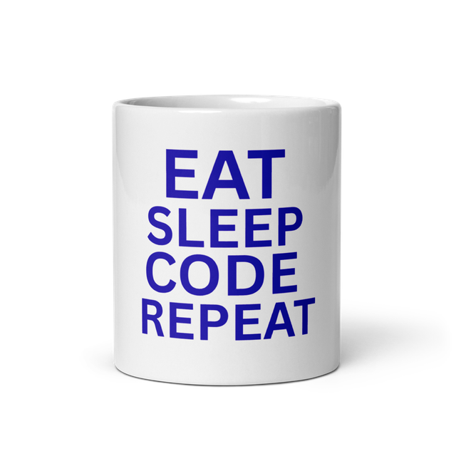 Blue Eat Sleep Code Repeat Mug