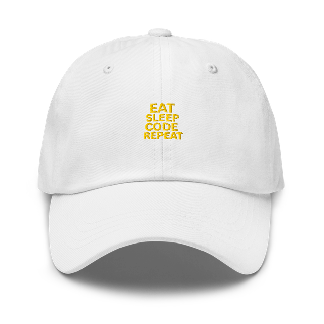 Yellow Eat Sleep Code Repeat Hat