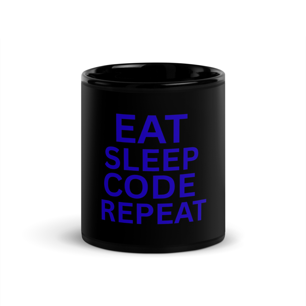 Blue Eat Sleep Code Repeat Mug
