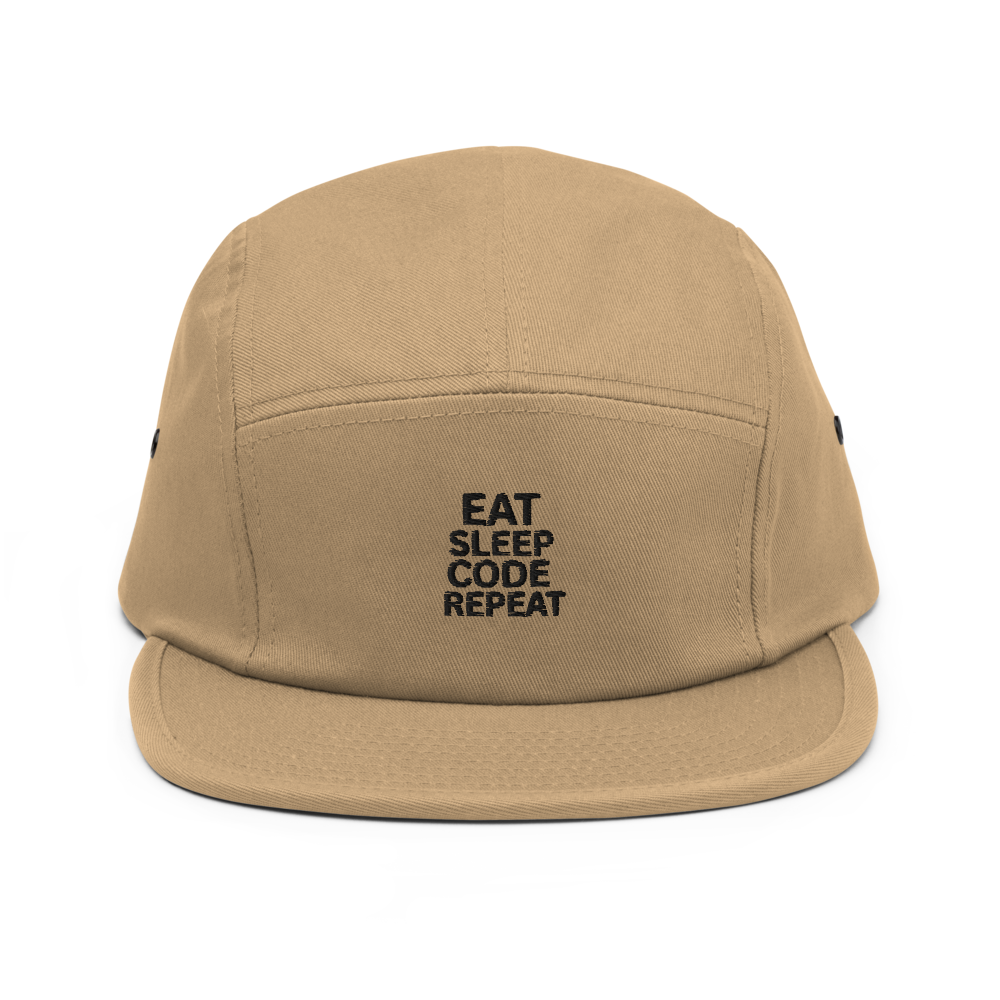 Eat Sleep Code Repeat 5 Panel Cap