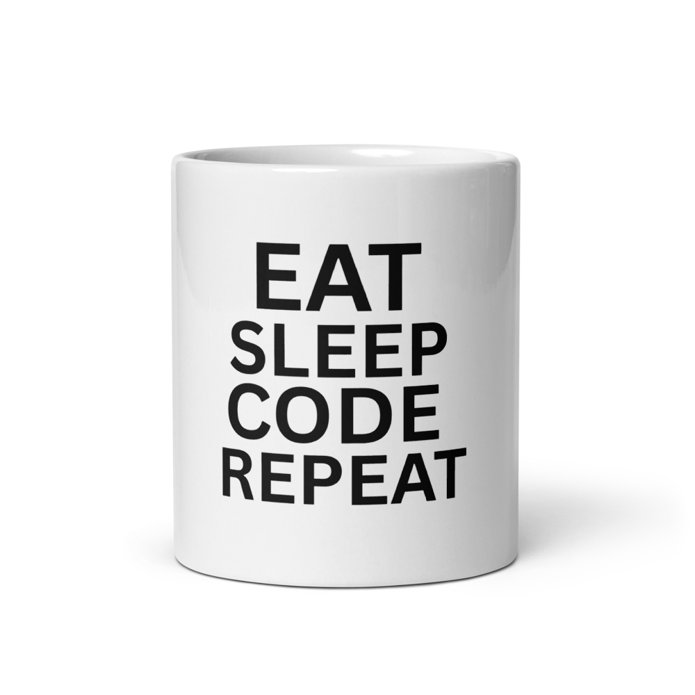 Black Eat Sleep Code Repeat Mug
