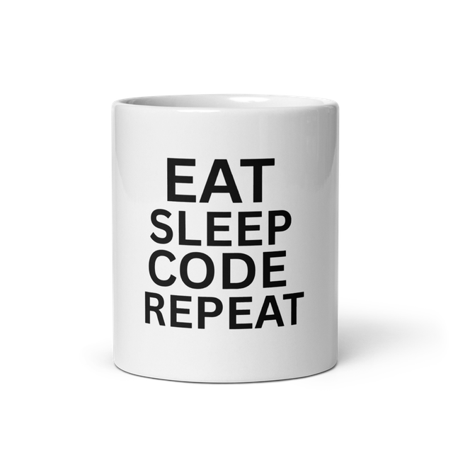 Black Eat Sleep Code Repeat Mug
