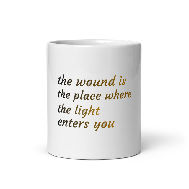 Rumi The Wound Is The Place Light enters Mug