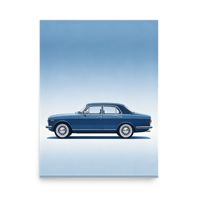 Vintage Car Blue Sky Minimalist Art Poster