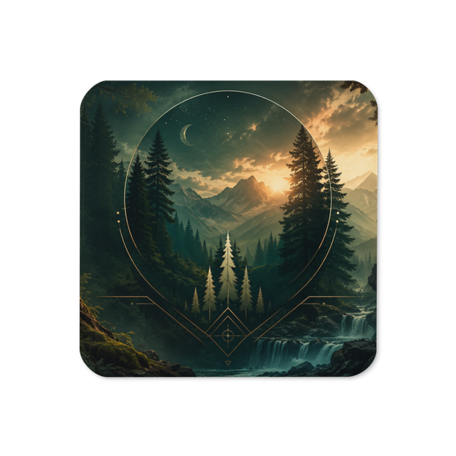 Mystic Wilderness Cork-Back Coaster🌲