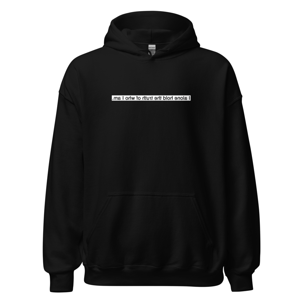 I ALONE HOLD THE TRUTH OF WHO I AM — HEAVY BLEND HOODIE · BLACK