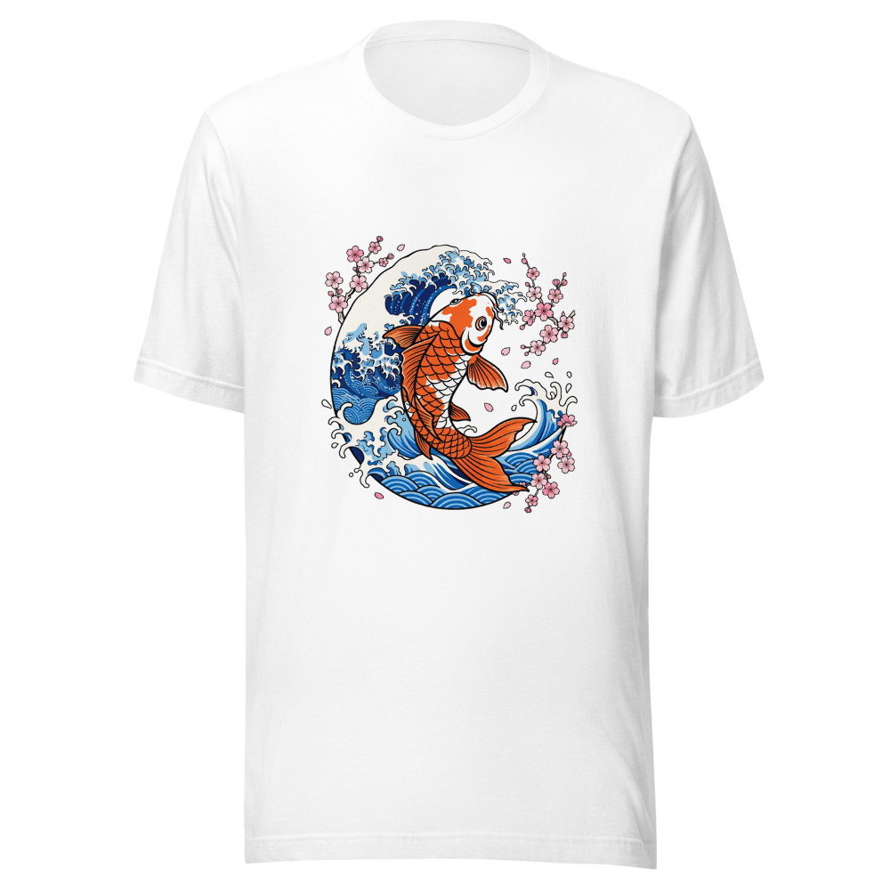 Japanese Koi Wave - Sakura Cherry Blossom Art