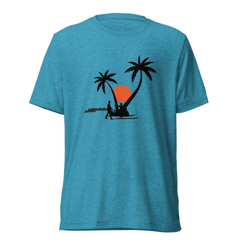 Tropical Sunset Beach Graphic T-Shirt | Palm Tree 