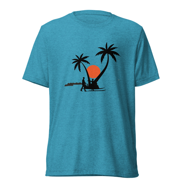 Tropical Sunset Beach Graphic T-Shirt | Palm Tree