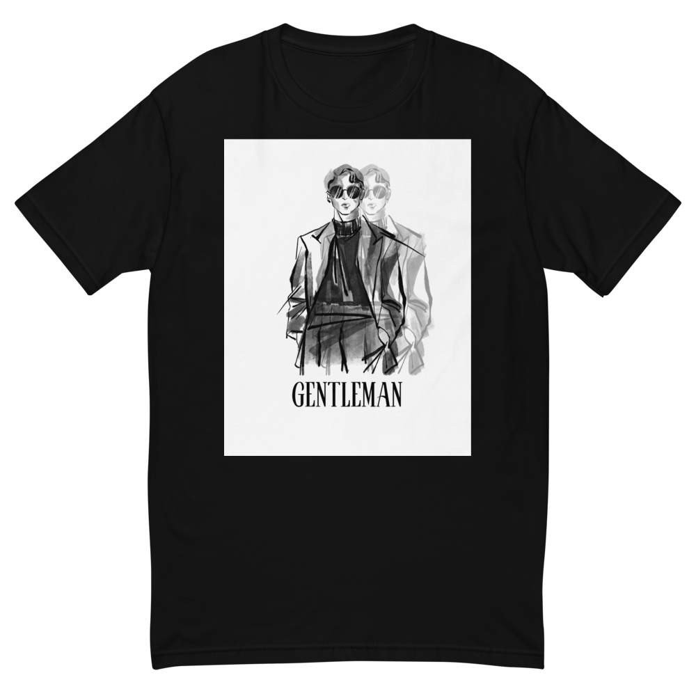 Gentleman Graphic Men's Fitted T-Shirt | Vintage S