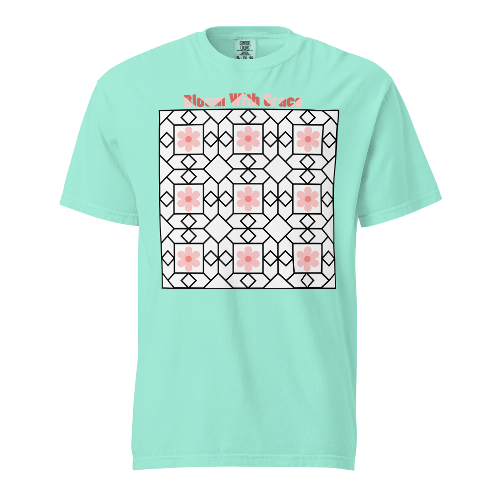 Floral Geometric Pattern T-Shirt|Minimal Aesthetic