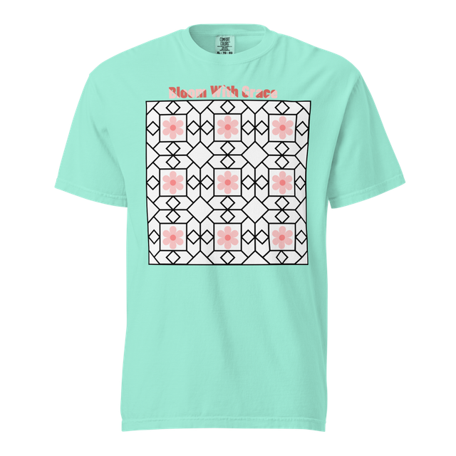 Floral Geometric Pattern T-Shirt|Minimal Aesthetic
