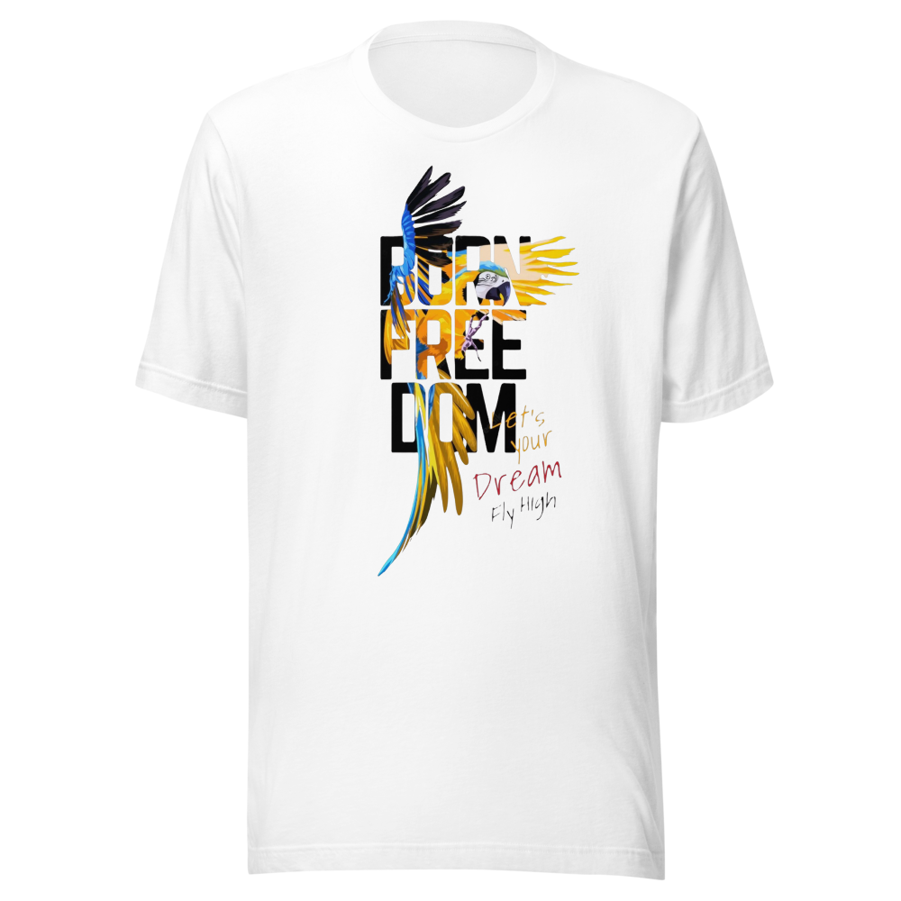 Born Free Macaw Parrot Vintage Graphic T-Shirt