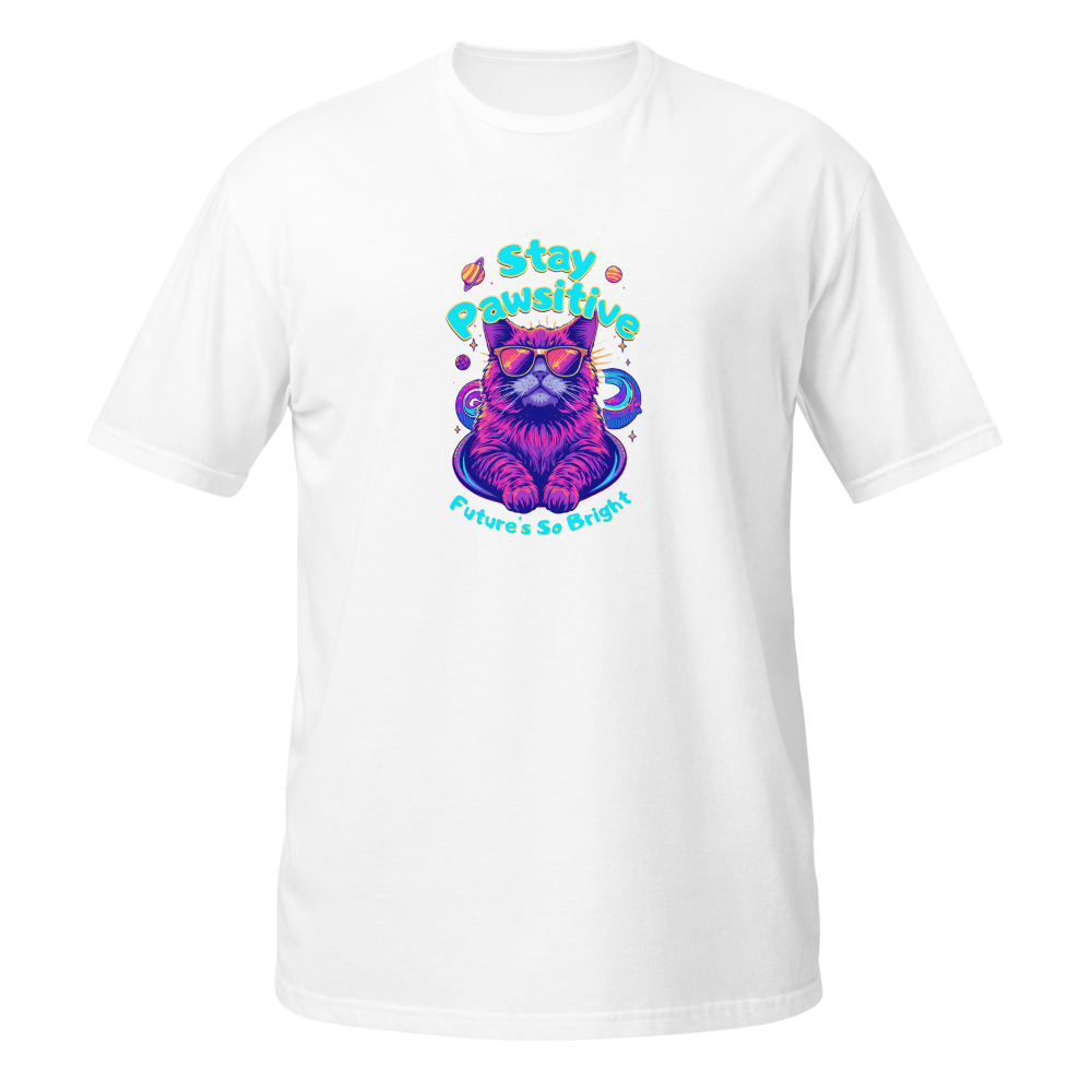 Stay Pawsitive Funny Cat Unisex Cotton T-Shirt