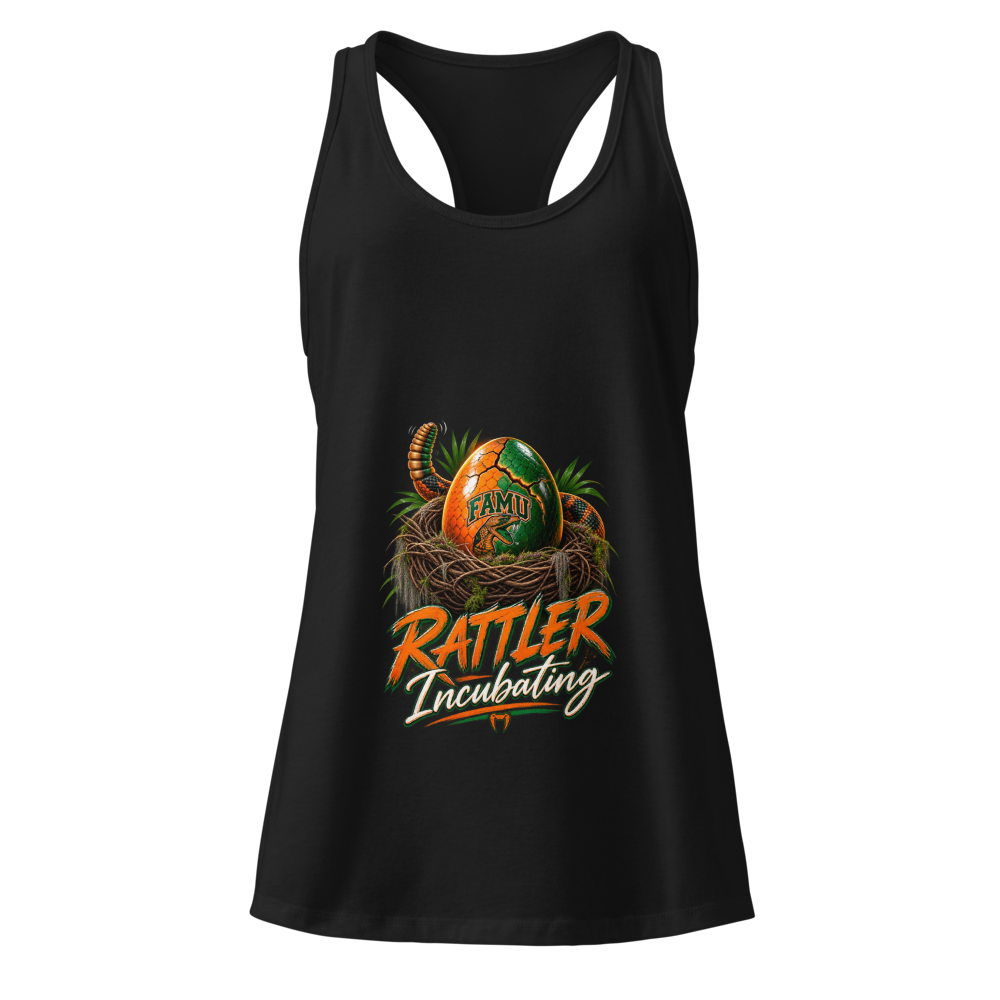 Rattler incubating Racerback tank top