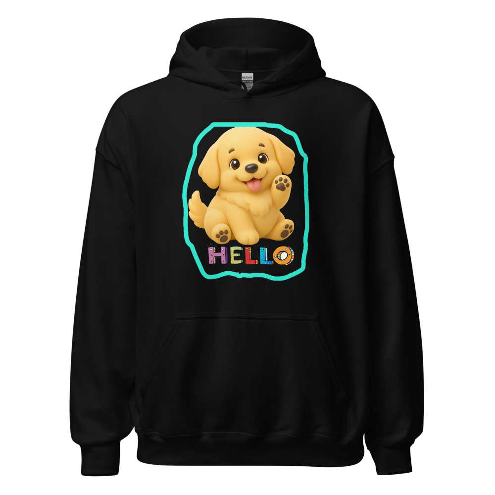 Cute Golden Retriever Puppy Hello Waving Kawaii Do