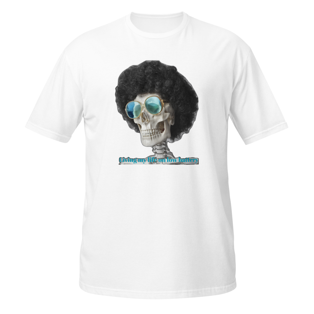Funny Retro Skeleton Low Battery Afro