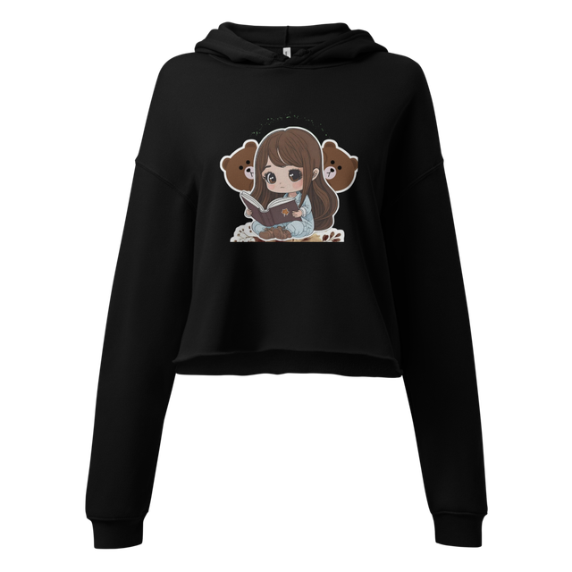 Cute Teddy Girl Cropped Hoodie
