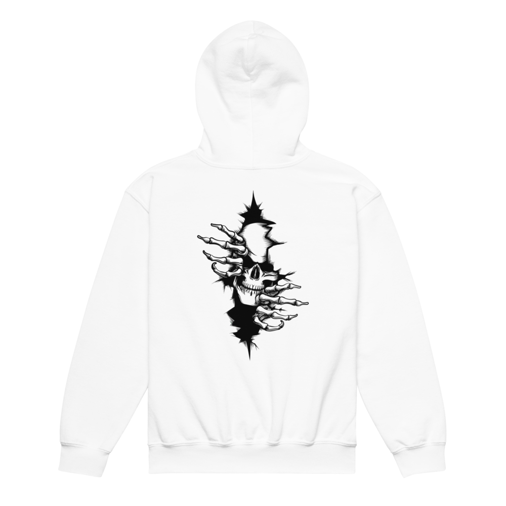 Black Skull Graphic Youth Heavy Blend Hoodie