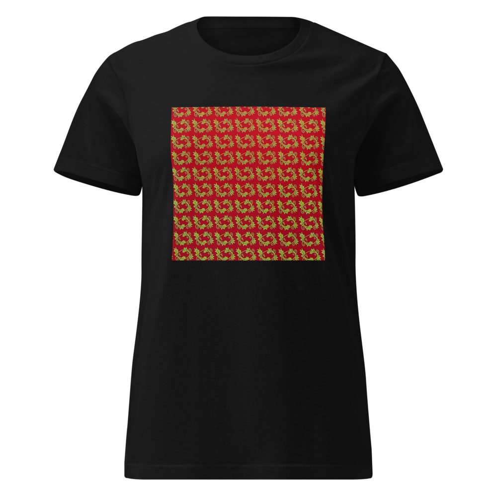 Persian red floral pattern
