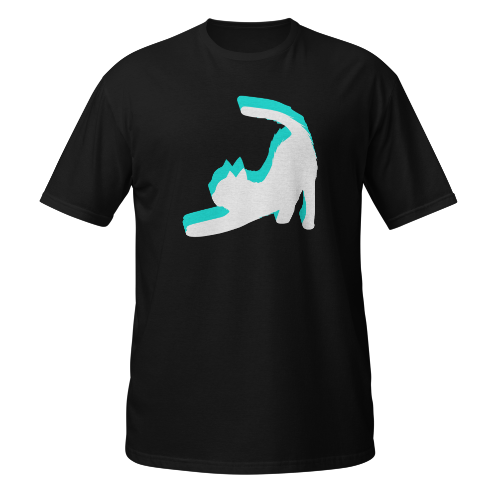 Turquoise brush-style shaded stretching cats 