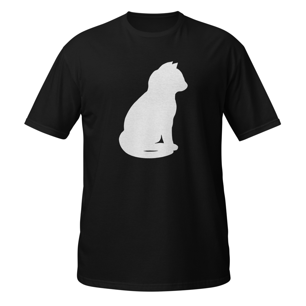 Minimalist silhouette of a sitting cat  
