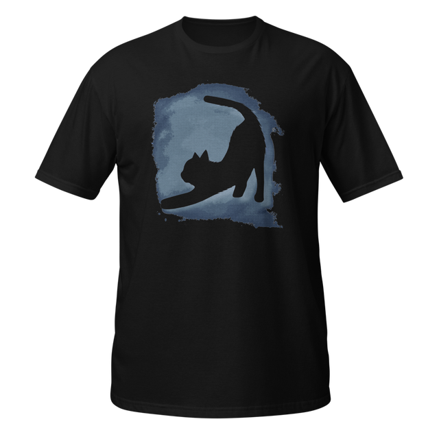 Blue watercolor cat silhouette