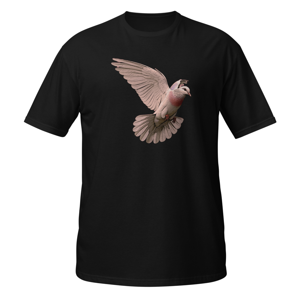 Freedom motif: homing pigeon in flight 
